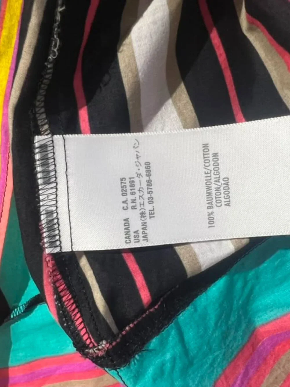 Escada Sport Multicolor Striped Cotton V-Neck Tunic Top EU 40 - Picture 6 of 7